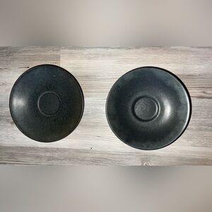 lindt stymeist craftworks Ebony Set Of 2 Spare Saucers 6 1/2 In